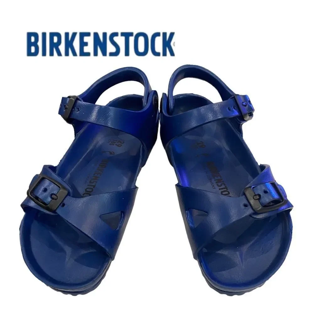 NEW in Box Birkenstock Boys Girls Rio Navy Essentials EVA Sandals 11 29